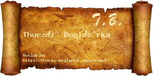Thurzó Boglárka névjegykártya